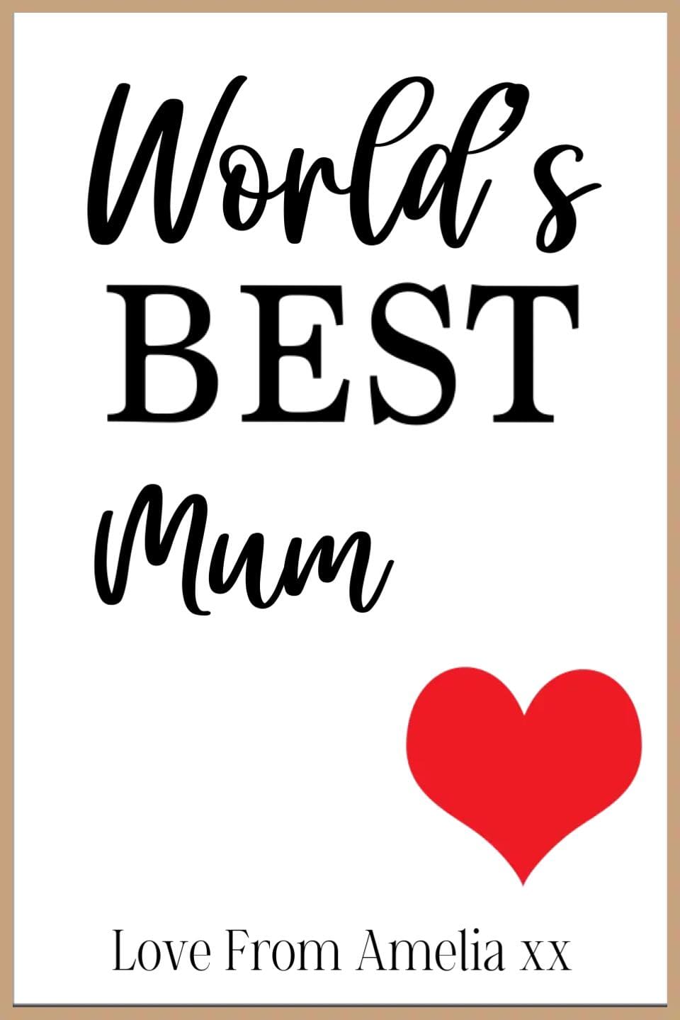 World's Best Personalised Framed Print